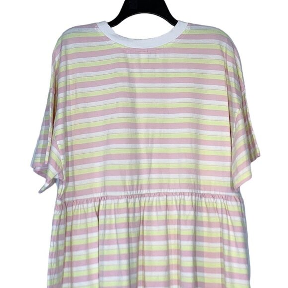 BP.  Babydoll Organic Cotton Dress in Pink- Mia Stripe - Picture 6 of 11